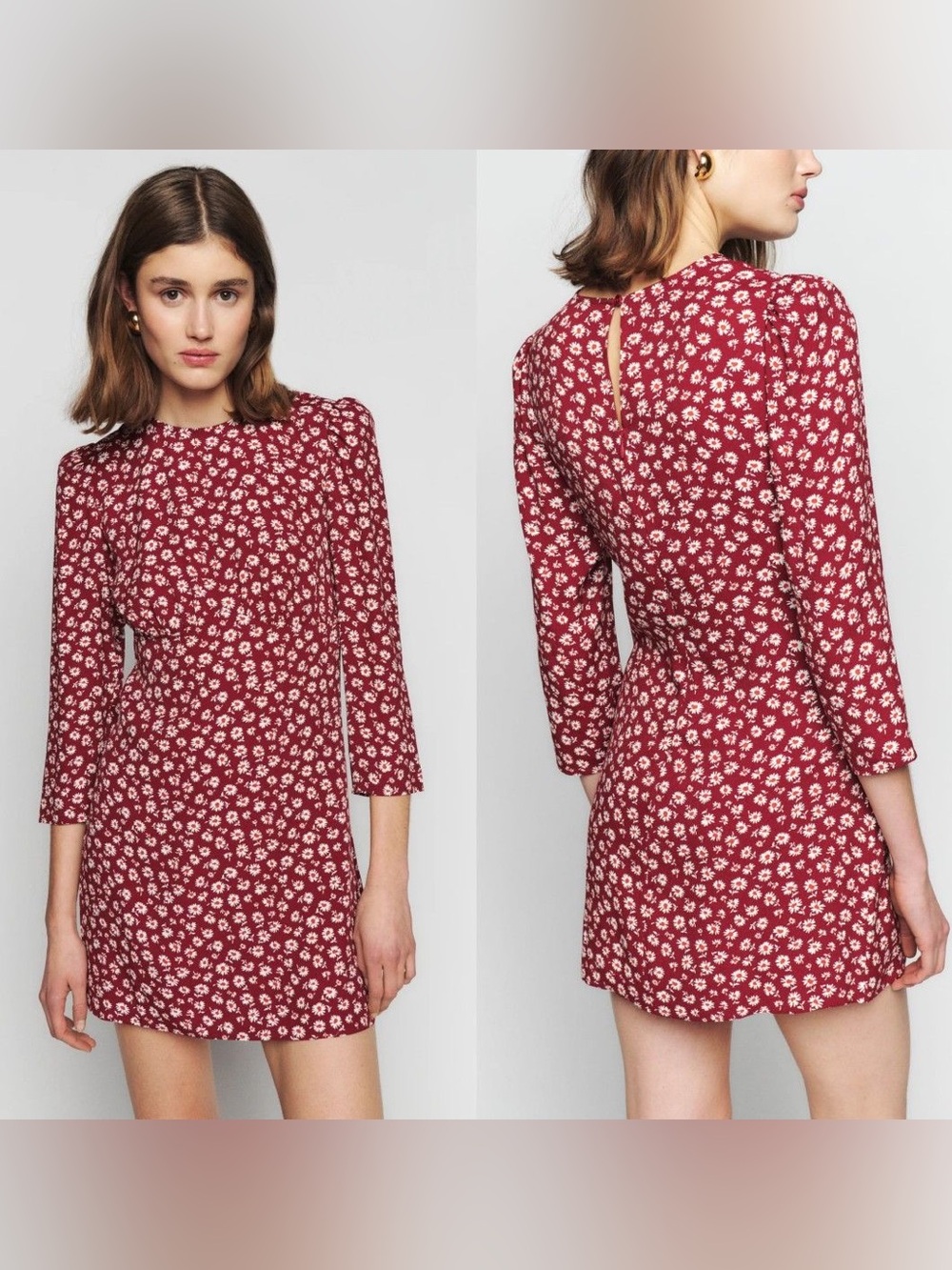 Reformation red floral Brantley dress